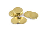 Brass Round Blank, 6 Raw Brass Cabochon Tags, Stamping Tags (18x1.5mm) Y194
