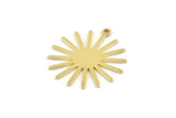 Brass Sun Charm, 12 Raw Brass Sun Charms With 1 Loop (27x0.80mm) A1727 M01676