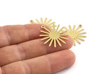 Brass Sun Charm, 12 Raw Brass Sun Charms With 1 Loop (27x0.80mm) A1727 M01676