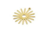 Brass Sun Charm, 12 Raw Brass Sun Charms With 1 Loop (27x0.80mm) A1725 M01643