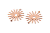 Bakır Güneş Charm, 2 Döngülü 12 Ham Bakır Güneş Bağlantı Parçası, Kolye Uçları (29x25x0,80 mm) M01672