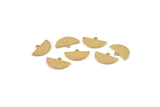 Half Moon Blank, 24 Raw Brass Semi Circle Blank Charms With 1 Loop, Pendants, Earrings, Findings (14.5x9x0.80mm) E103