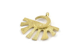 Brass Moon Charm, Raw Brass, Brass Charm, Brass Pendant, Moon Pendant With 1 Loop (29x28x1.2mm) N1430