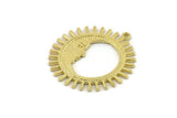 Brass Moon Charm, Raw Brass Moon Charms With 1 Loop, Pendants (32x30x1.2mm) N1456