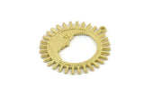 Brass Moon Charm, 2 Raw Brass Moon Charms With 1 Loop, Pendants (32x30x1.2mm) N1456