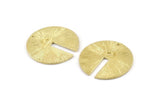 Brass Round Charm, 2 Textured Raw Brass Round Charms With 1 Hole, Blanks (29x1.2mm) N1429