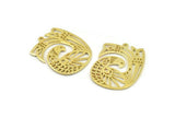 Brass Bird Charm, Raw Brass Bird Charms With 1 Loop, Findings (33x26x1mm) N1476