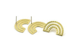 Earring Studs, 4 Raw Brass - U Shape Earrings - Brass Earrings - Earrings (15x25x1mm) N1472