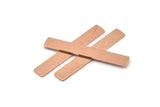 Copper Rectangle Blank, 10 Raw Copper Rectangle Stamping Blanks (41x6x0.80mm) M524