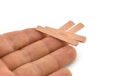 Copper Rectangle Blank, 10 Raw Copper Rectangle Stamping Blanks (41x6x0.80mm) M524