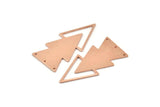 Copper Triangle Charm, 4 Raw Copper Triangle Charms With 3 Holes (47x21x1mm) M1092