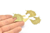 Brass Horse Charm, 10 Raw Brass Unicorn Charms With 1 Loop, Earrings, Pendants (32x27mm) D0630