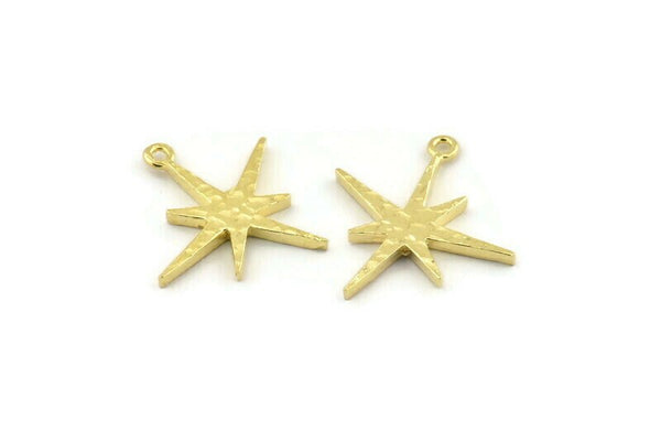 Brass Boom Charm, Raw Brass Boom Charms With 1 Loop (25x23x2mm) N1487