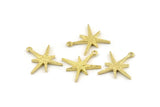 Brass Boom Charm, 6 Raw Brass Boom Charms With 1 Loop (25x23x2mm) N1487