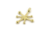 Brass Boom Charm, Raw Brass Boom Charms With 1 Loop (30x26x1mm) N1485