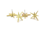 Brass Boom Earring, 6 Raw Brass Boom Stud Earrings (22x17x2mm) N1488