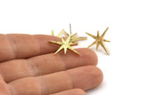 Brass Boom Earring, 6 Raw Brass Boom Stud Earrings (22x17x2mm) N1488