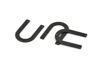 Black Geometric Charm, 6 Oxidized Black Brass U Shaped Pendants With 3 Holes, Charms, Findings (28x20x0.80mm) D0606 H1363