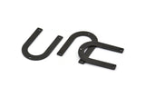 Black Geometric Charm, 6 Oxidized Black Brass U Shaped Pendants With 3 Holes, Charms, Findings (28x20x0.80mm) D0606 H1363