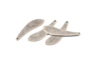 Silver Machete Charm, 10 Textured Antique Silver Plated Brass Machete Charms With 1 Hole (31x9x0.70mm) D1399
