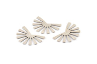 Silver Sun Blank, 12 Antique Silver Plated Brass Rising Sun Flag Blanks, Findings (25x17x0.60mm) D945