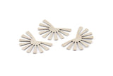Silver Sun Blank, 12 Antique Silver Plated Brass Rising Sun Flag Blanks, Findings (25x17x0.60mm) D945