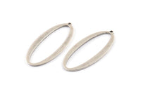 Silver Oval Charm, 6 Antique Silver Plated Brass Oval Charms With 1 Loop (39x18x1mm) D1576