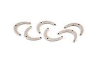 Silver Boomerang Charm, 12 Textured Antique Silver Plated Brass Boomerang Connectors With 3 Holes (20x13x4x0.80mm) D1531