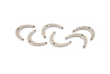 Silver Boomerang Charm, 12 Textured Antique Silver Plated Brass Boomerang Connectors With 3 Holes (20x13x4x0.80mm) D1531