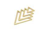 Brass Triangle Blank, 4 Raw Brass Tree Blanks (47x33x1mm) M01236