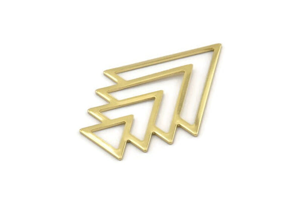Brass Triangle Blank, 4 Raw Brass Tree Blanks (47x33x1mm) M01236