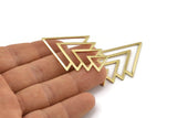 Brass Triangle Blank, 4 Raw Brass Tree Blanks (47x33x1mm) M01236