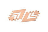 Copper Triangle Charm, 4 Raw Copper Tree Charms With 1 Loop (49x33x1mm) M01252