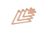 Copper Triangle Charm, 4 Raw Copper Tree Charms With 1 Loop (49x33x1mm) M01266