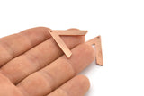 Copper V Shape, 12 Raw Copper V Shaped Charms With 1 Hole (28x23x1mm) M01276