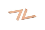 Copper V Shape, 12 Raw Copper V Shaped Charms With 2 Holes (28x23x1mm) M01277