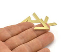 Brass V Shape, 24 Raw Brass V Shaped Blanks (22x18x1mm) M01243