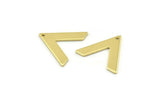 Brass V Shape, 24 Raw Brass V Shaped Charms With 1 Hole (22x18x1mm) M01244