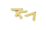 Brass V Shape, 24 Raw Brass V Shaped Charms With 1 Hole (22x18x1mm) M01244