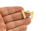 Brass V Shape, 24 Raw Brass V Shaped Charms With 1 Hole (22x18x1mm) M01244