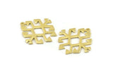Brass Charm, Raw Brass - Carpet Pattern - Charm Pendant -  Brass Rug Pattern Charms With 1 Loop - Findings (30x29x1.2mm) N1493