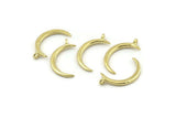 Brass Moon Charm, 10 Raw Brass Crescent Moon With 1 Loop, Earrings (22x2x1.5mm) N1491