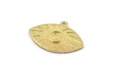 Brass Eye Charm, Raw Brass Eye Charms With 1 Loop, Pendants - Pad Size 6mm (29x20mm) N1489