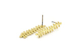 Brass Leaf Earring, 6 Raw Brass Leaf Stud Earrings, Findings (30x7x1.2mm) N1506
