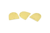 Brass D Shape,  24 Raw Brass D Shape Charms With 4 Holes, Brass Blanks (16x17x0.50mm) M1046