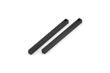 Black Necklace Bar, 6 Oxidized Black Brass Necklace Bars With 1 Hole, Charms, Pendants (2.5x2.5x35mm) D0237