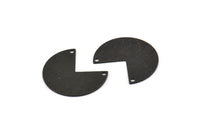 Black Geometric Charm, 12 Textured Oxidized Black Brass Pizza Slice Charms With 2 Holes (20x17x0.50mm) D1046