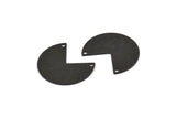 Black Geometric Charm, 12 Textured Oxidized Black Brass Pizza Slice Charms With 2 Holes (20x17x0.50mm) D1046