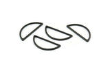 Black Half Moon, 25 Oxidized Black Brass Semi Circle Connectors (10x23x1mm) A1701 H0880