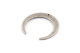 Silver Moon Charm, 6 Textured Antique Silver Plated Crescent Moon Charms With 1 Hole (27x25x1mm) D931 H1390